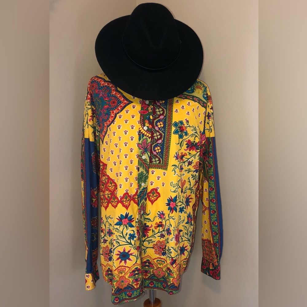 Ralph Lauren Vintage 90’s MultiColor Paisley Floral Button Down Shirt,Size-XL - Picture 8 of 16